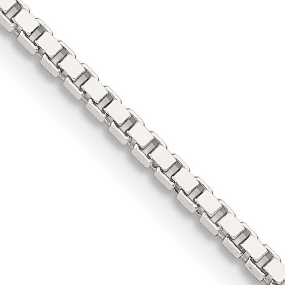 Sterling Silver 7in Box Link Bracelet 1.75mm