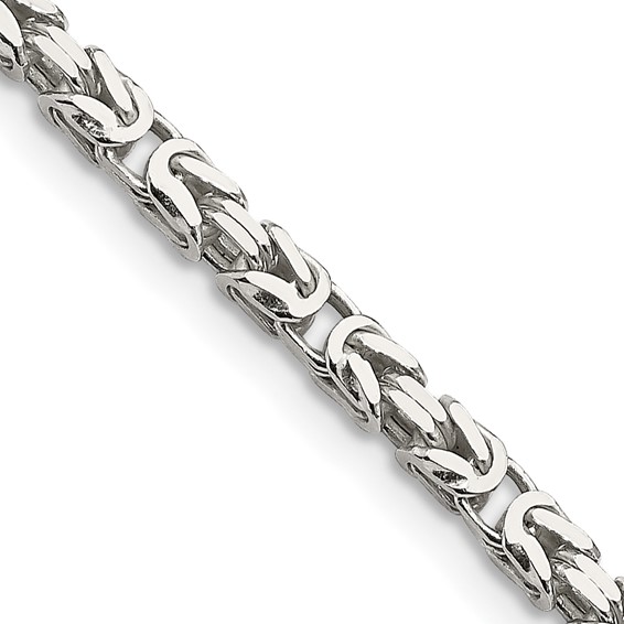 7in Sterling Silver 2.5mm Byzantine Bracelet