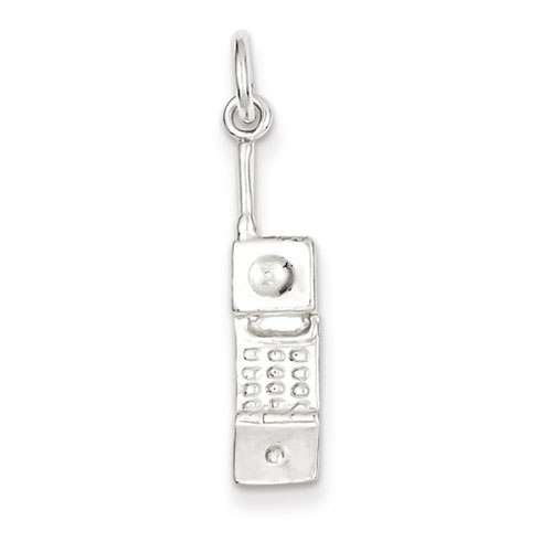 Sterling Silver Cell Phone Pendant 3/4in