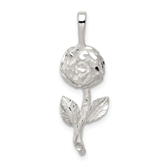 Rose Pendant 15/16in - Sterling Silver