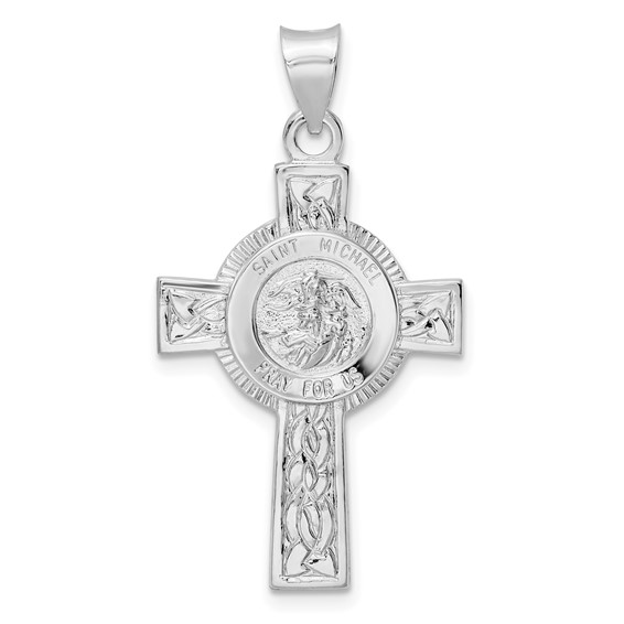 Sterling Silver Saint Michael Cross Pendant