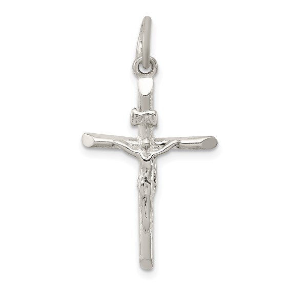 Sterling Silver Slender Crucifix Pendant 1in
