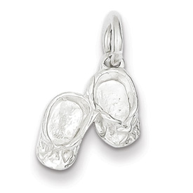 Baby Shoes Charm - Sterling Silver
