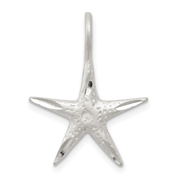 Sterling Silver 5/8in Starfish Charm with Satin Finish