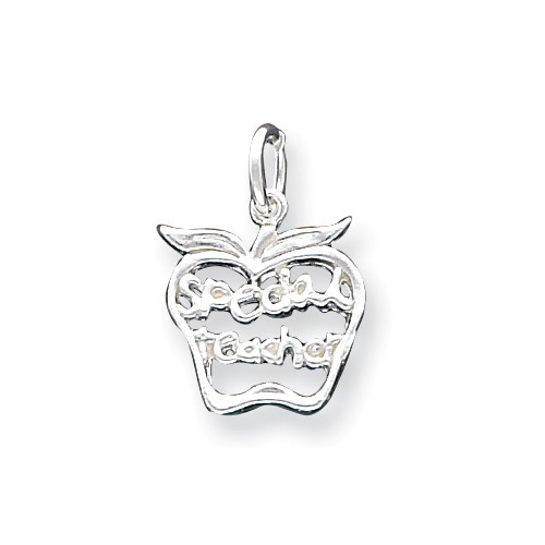 Sterling Silver Special Teacher Apple Charm
