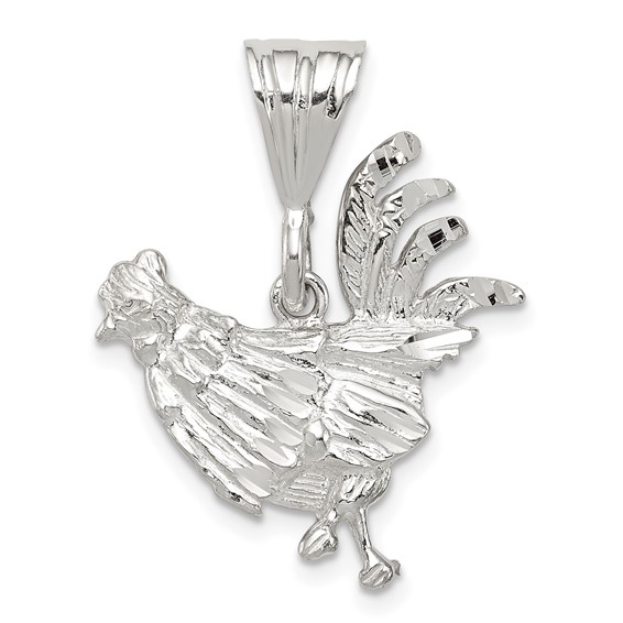 15/16in Rooster Charm - Sterling Silver