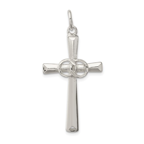 Sterling Silver Holy Matrimony Cross Pendant 1 1/4in