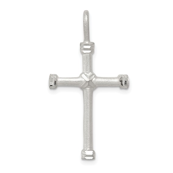 Sterling Silver Wrapped Cross Pendant 1in