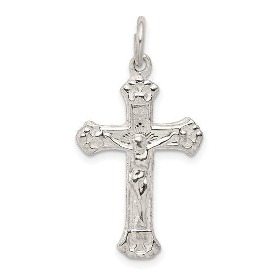 Sterling Silver 1in Budded Crucifix