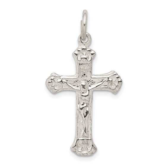Sterling Silver 1in Budded Crucifix