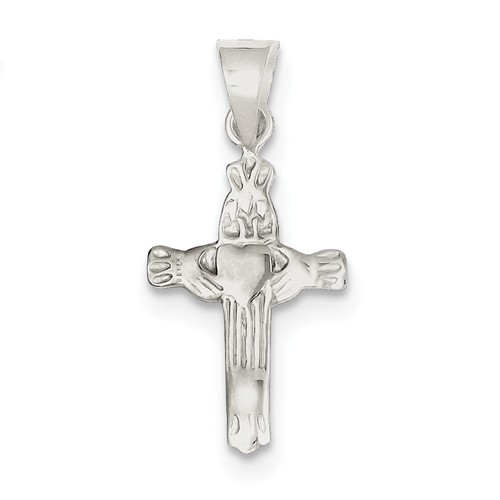 Sterling Silver 1 1/4in Claddagh Cross