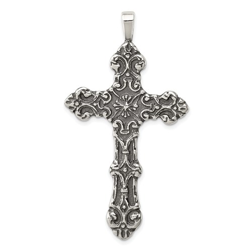 Sterling Silver 2in Jumbo Ornate Cross