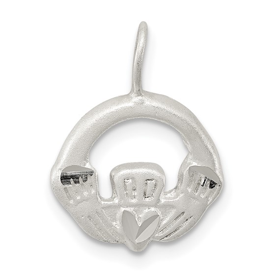 Claddagh Charm 1/2in Sterling Silver