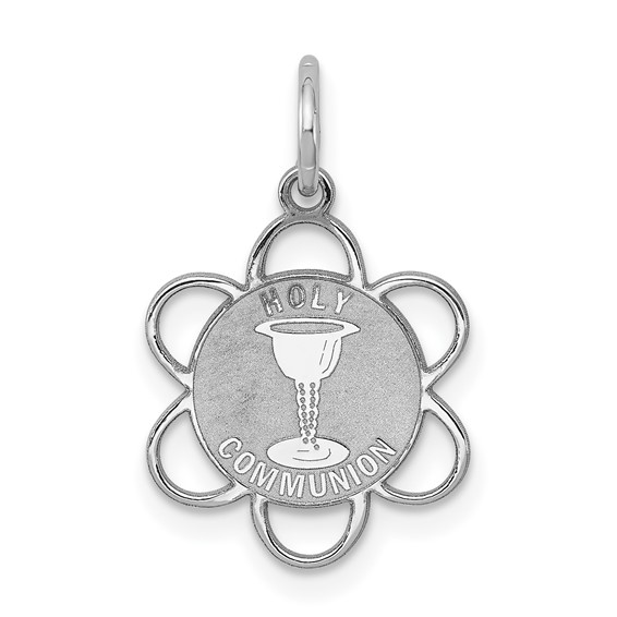 Sterling Silver 1/2in Laser Etched Holy Communion Charm