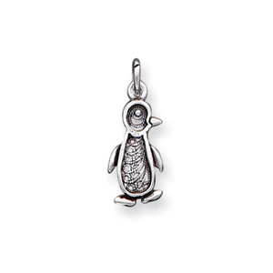 11/16in Filigree Penguin Charm - Sterling Silver