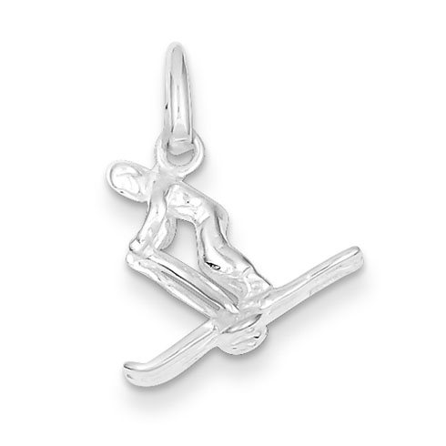 Sterling Silver Small Skier Charm