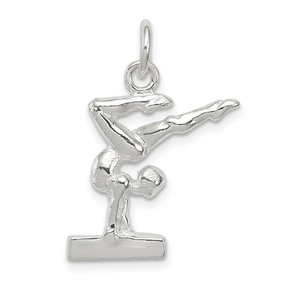 Sterling Silver 3/4in Gymnast Charm