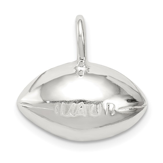 Sterling Silver Football Charm with Polished Finish