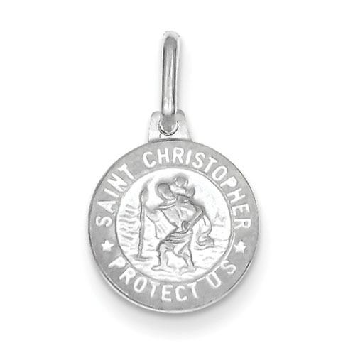Sterling Silver Petite 7/16in St. Christopher Charm