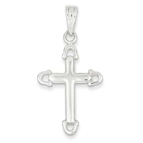 Sterling Silver 1 1/8in Horseshoe Cross Pendant