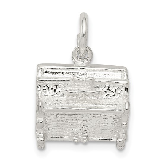 Sterling Silver 3-D Piano Charm