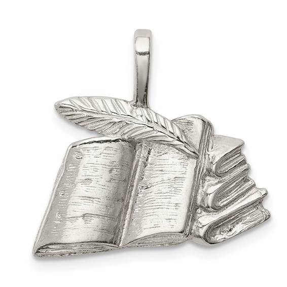 Sterling Silver Books with Quill Charm