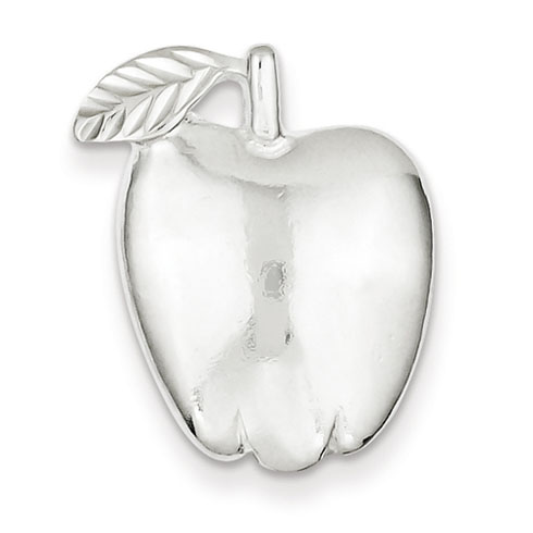 Sterling Silver Polished Apple Charm 7/8in