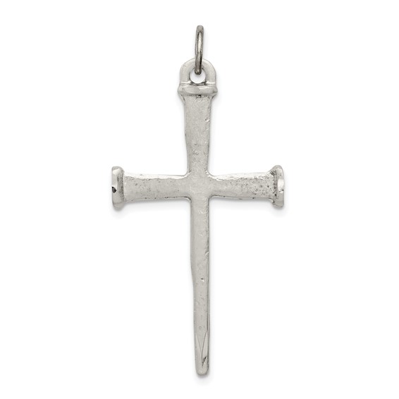 Sterling Silver 1 1/2in Nail Cross with Satin Finish