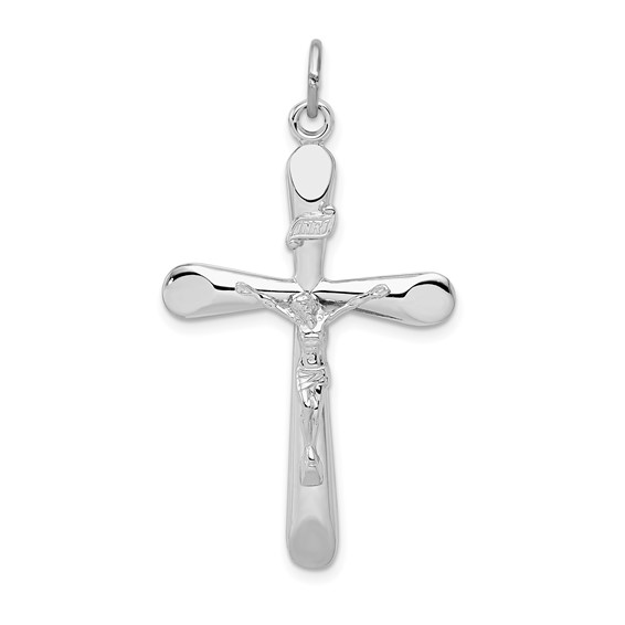 Sterling Silver 1 1/2in Tapered Hollow INRI Crucifix