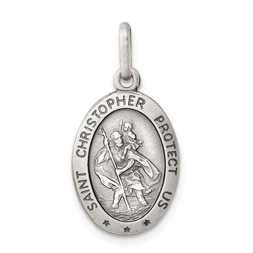Sterling Silver 5/8in Engravable St. Christopher Medal