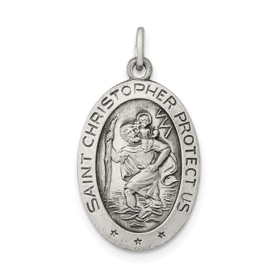 Sterling Silver 11/16in Engravable St. Christopher Medal