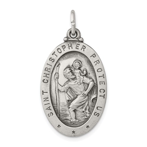 Sterling Silver 1in Engravable St. Christopher Medal