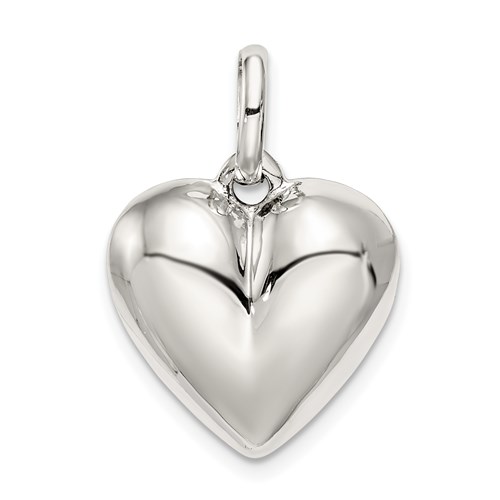 Sterling Silver Small Puffed Heart Charm