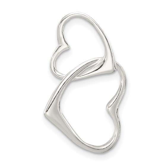 1/2in Double Heart Pendant - Sterling Silver