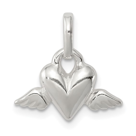 Sterling Silver Heart with Wings Charm