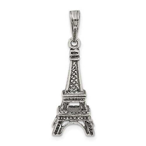 Sterling Silver 3-D Eiffel Tower Pendant