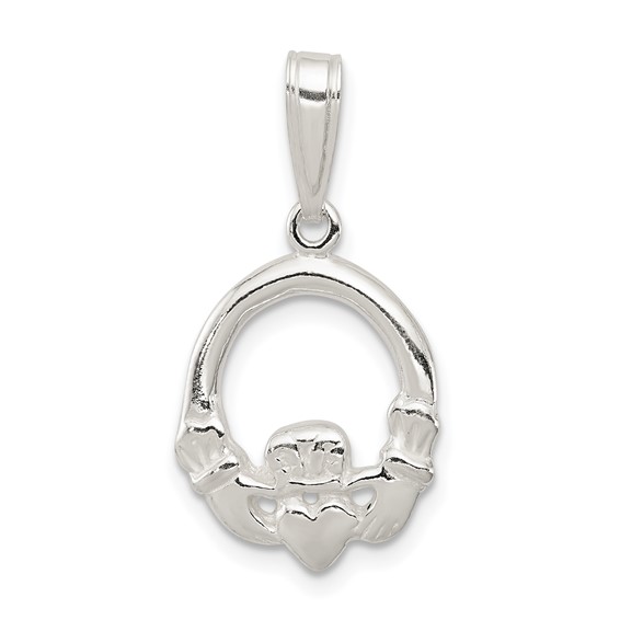 9/16in Claddagh Charm - Sterling Silver