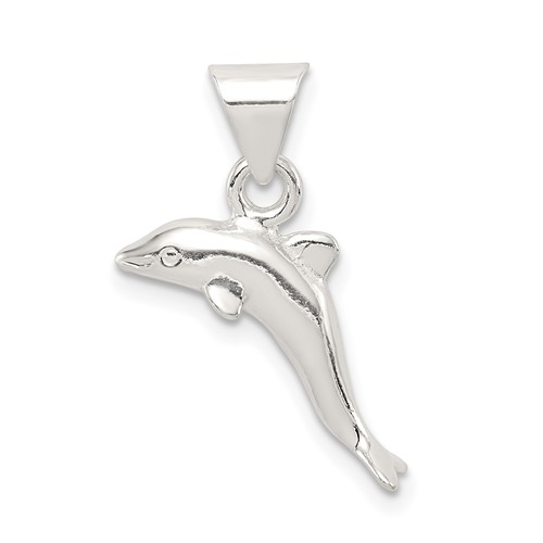 Sterling Silver 1/2in 3-D Dolphin Charm