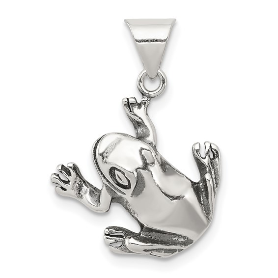 Sterling Silver Antiqued Frog Charm