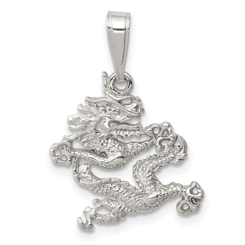 Sterling Silver 5/8in Dragon Charm