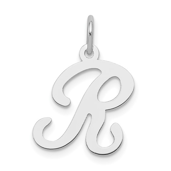 Sterling Silver Stamped Initial R Charm