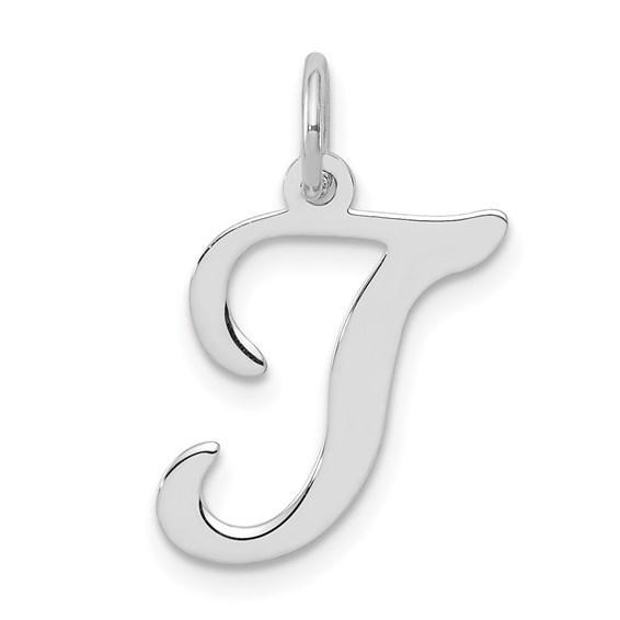 Sterling Silver Stamped Initial T Charm