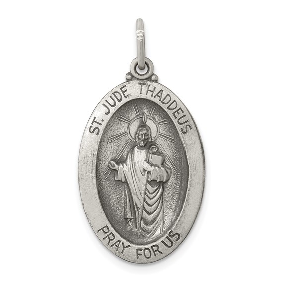 Sterling Silver 7/8in St. Jude Thaddeus Medal