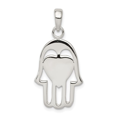 Chamseh Hamsa Pendant 3/4in - Sterling Silver