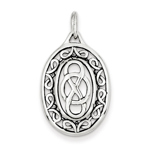 Sterling Silver 1in Oval Celtic Charm