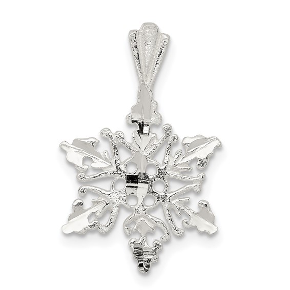 Sterling Silver 1/2in Diamond Cut Snowflake Charm