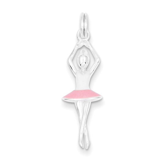 Sterling Silver Enamel Ballerina Charm