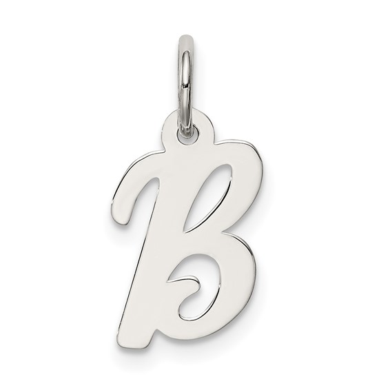 Sterling Silver Small Script Initial B Charm