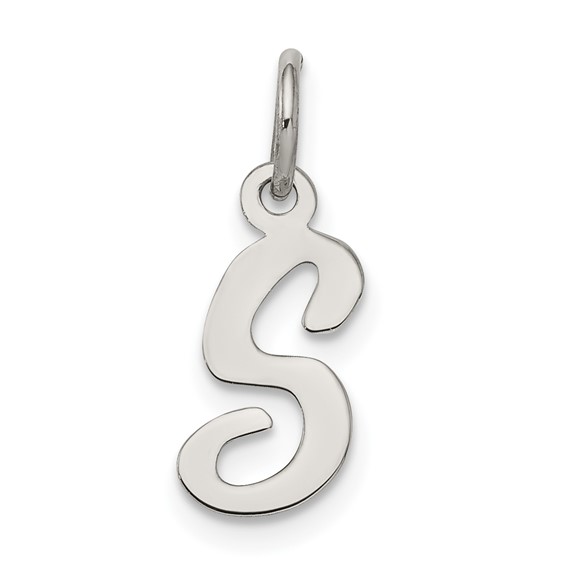 Sterling Silver Small Script Initial S Charm
