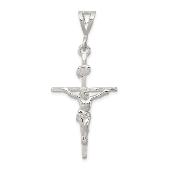 Sterling Silver 1 1/4in Slender INRI Crucifix